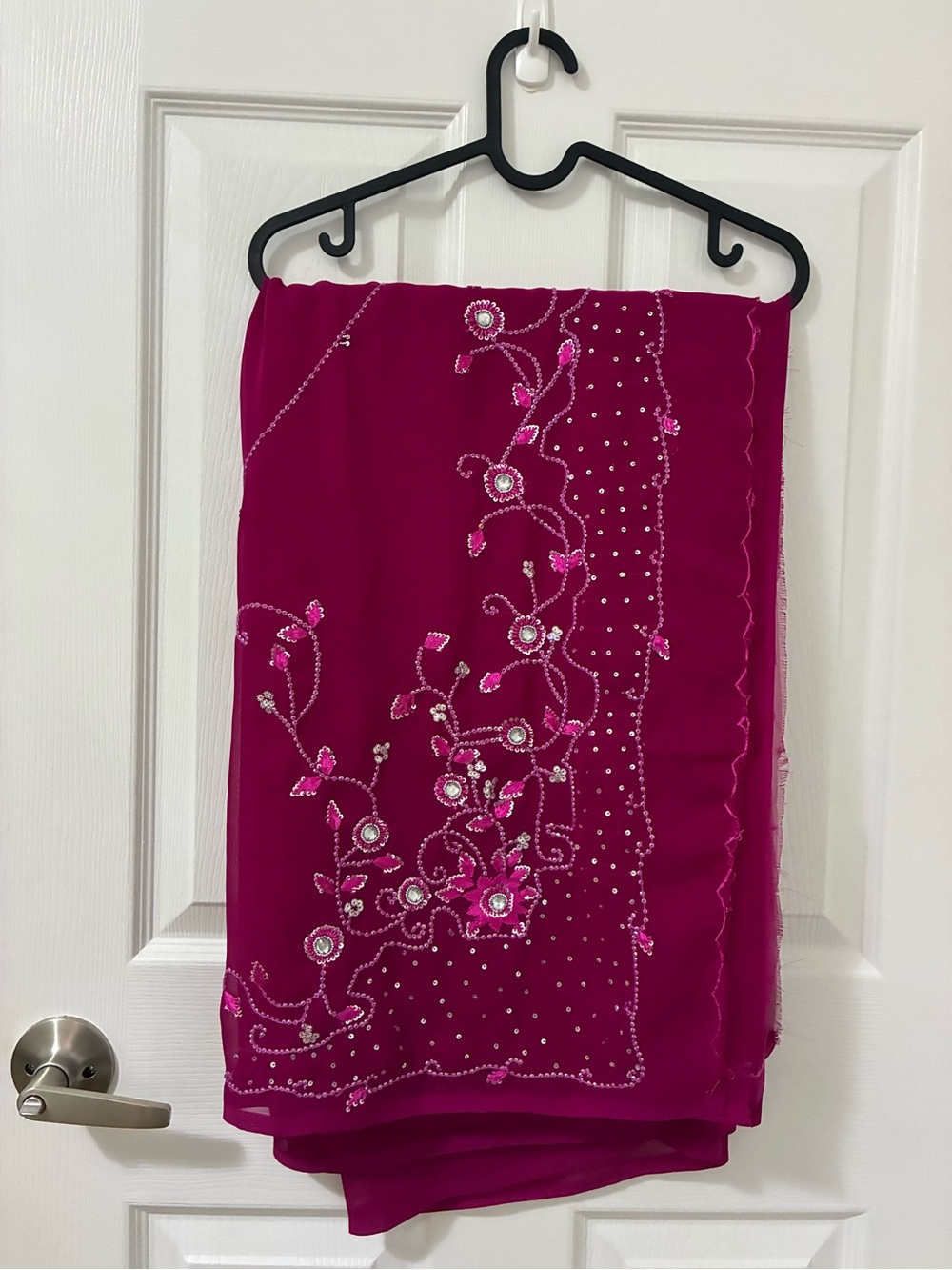 Embellished Magenta Saree